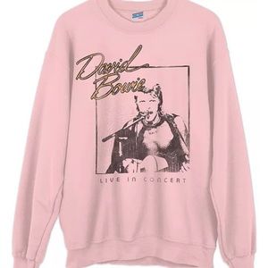 David Bowie Pink Pullover Sweatshirt